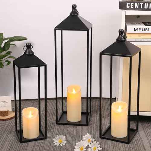 22'' 19'' 17'' Lanterns Decorative Outdoor Indoor (3 Count)