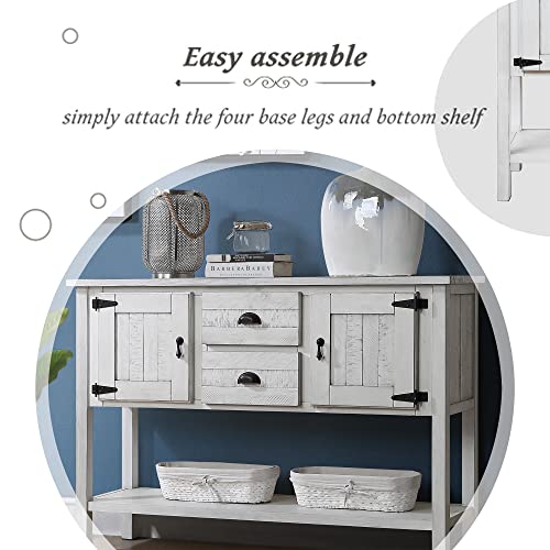 Solid Wood Console Table for Entryway Sofa Table with Drawers