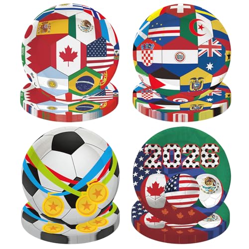 48 PCS 2026 World Soccer Paper Plates 7 inch (50 Count)