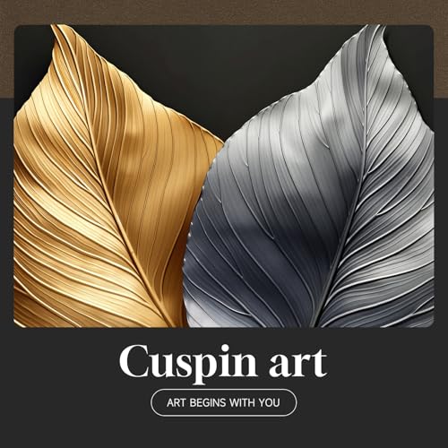 Framed Modern Gold and Silver Elegant Luxury Wall Art Decor