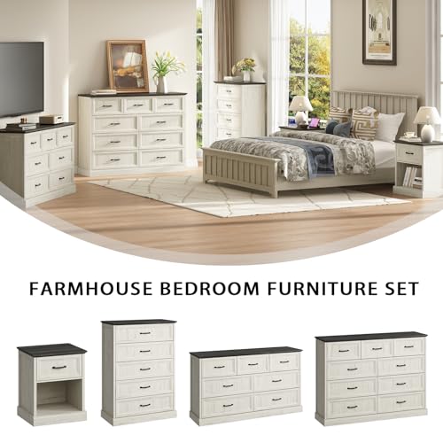 Farmhouse 9 Drawer Dresser for Bedroom