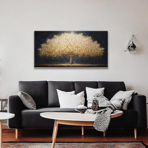 Canvas Gold Tree Of Life Wall Art Decor For Living Room Artwork 20"X 40"