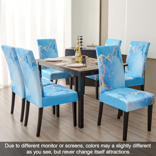 Ink Art Painting Chair Covers for Dining Room Set of 6