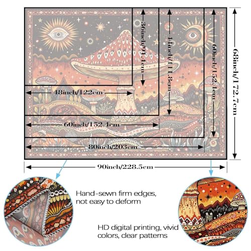Hippie Mushroom Tapestry