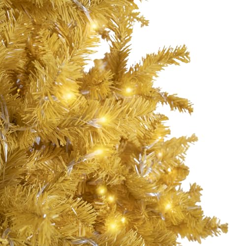 9ft Gold Christmas Tree with Lights