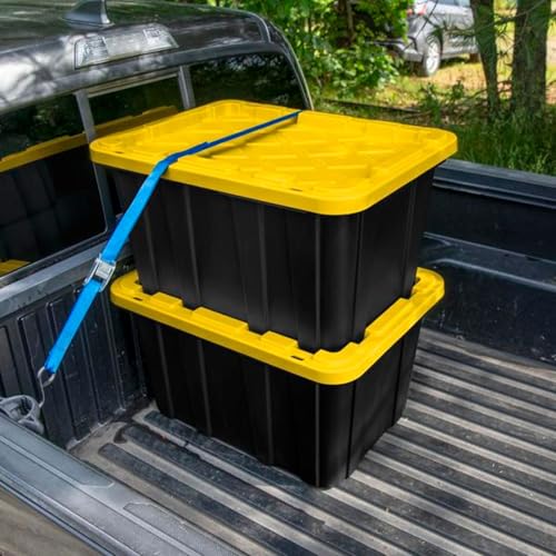Industrial Storage Tote with Lids for Garage (8 Count)