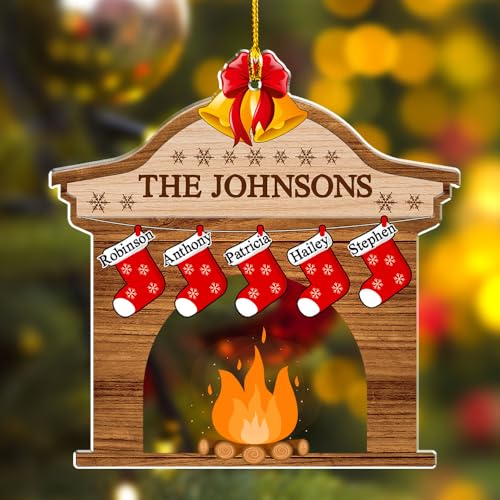 Stocking Personalized Family Christmas Acrylic Ornament 2025