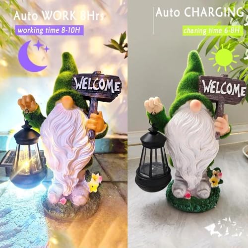 Solar Halloween Gnome Outdoor Garden with Solar Lantern