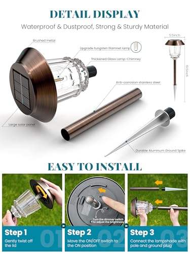 Solar Lights Outdoor Waterproof (6 Count)