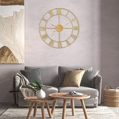 Large Wall Clock for Living Room Decor Silent Non