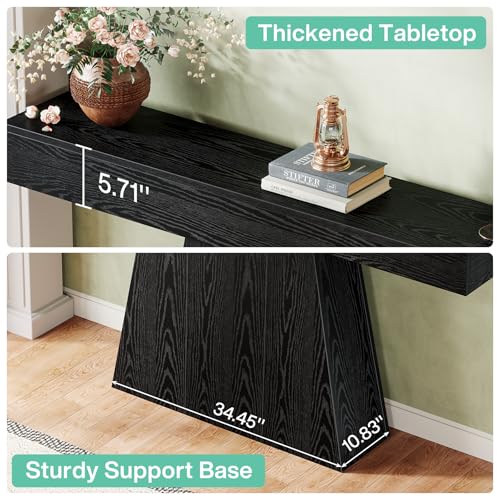 63" Black Console Table