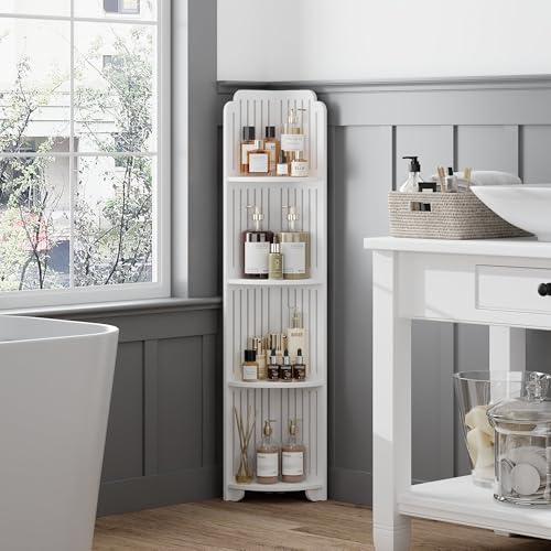 4 Tier Bathroom Shelves for Narrow Space