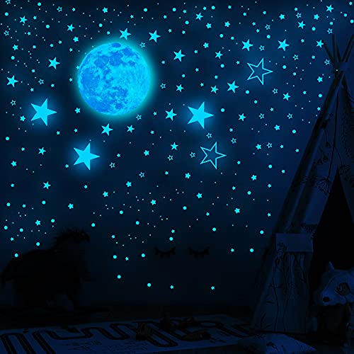 1049Pcs Glow in The Dark Stars and Moon for Ceiling