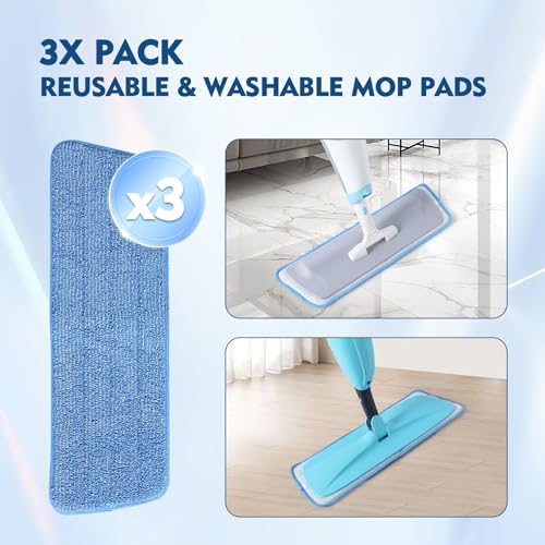 3 Pack Microfiber Mop Pads