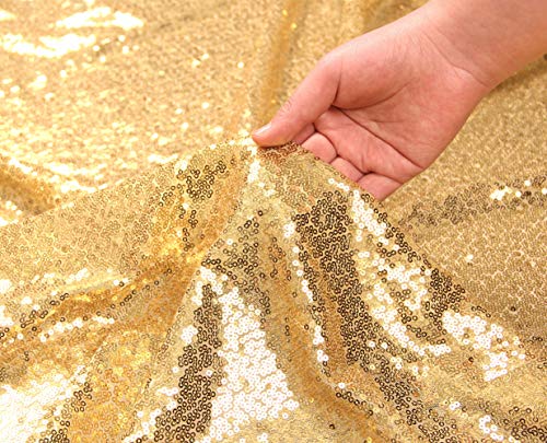 Sequin Tablecloth 60x102 Inch Gold for Wedding Party