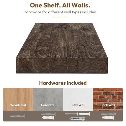 Elm Wood Floating Shelf 36x8” Set of 2 (2 Count)