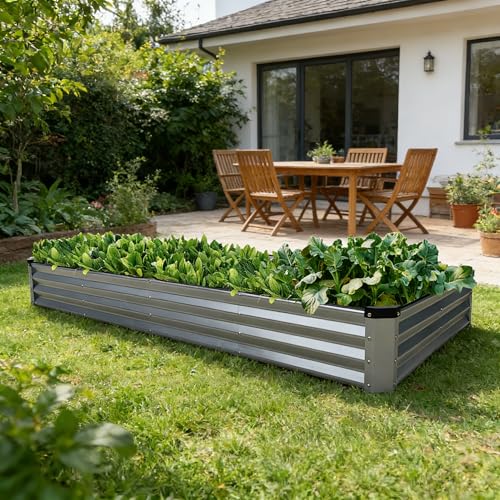 GARDMAX 8x4x1FT Galvanized Raised Garden Bed Kit