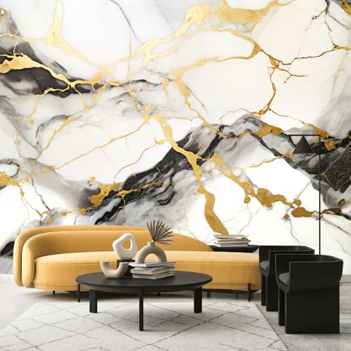 Black and Gold Marble Wallpaper wall murals for Bedroom 182"x120"