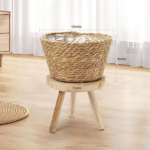 Woven Plant Basket Set of 3 with Plastic Liner (3 Count)