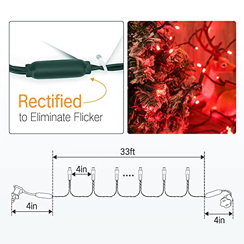5MM Wide Angle Christmas String Lights Red