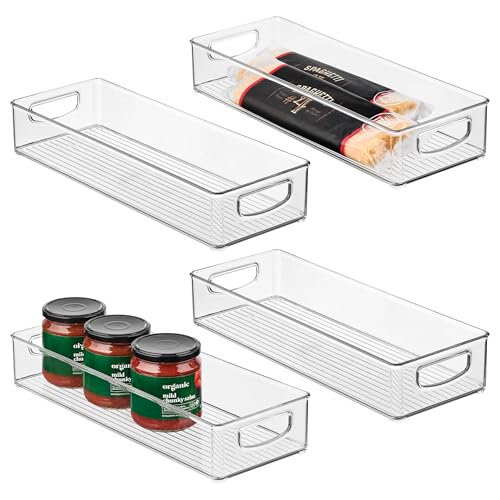 Slim Extra Long Clear Storage Bin (4 Count)