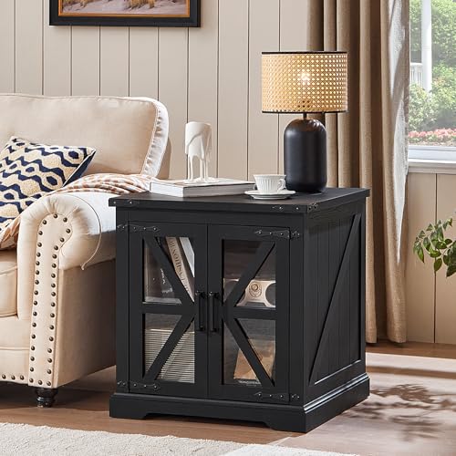 24'' End Table Set 2 with Charger for Living Room (2 Count)