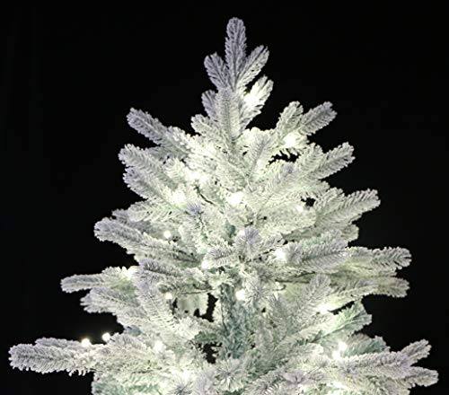 6 Foot Pre lit Snow Angel Blue Spruce Flocked Artificial Christmas Tree