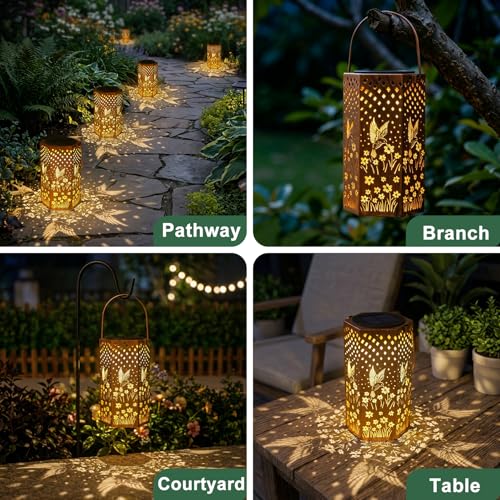 Birthday Gifts for Women Solar Lanterns Outdoor Waterproof