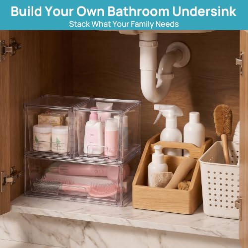 Clear Stackable Storage Drawers (4 Count)