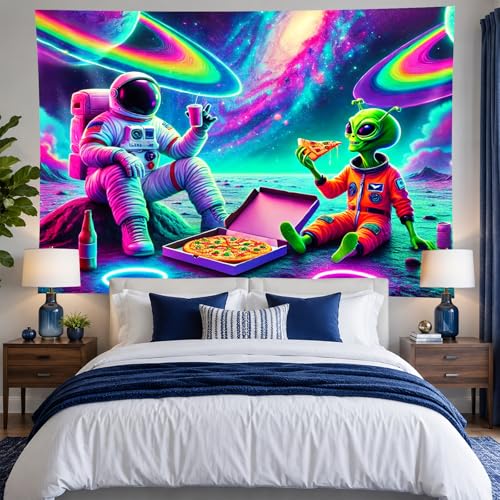 Blacklight Tapestry Space Alien Bedroom Decor 78 x 59 Inch
