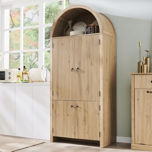 71" Tall Arched Bathroom Storage Cabinet