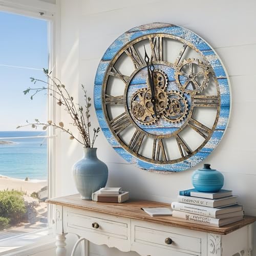 The Gears Clock The Original Real Moving Gear Wall Clock Vintage Industrial Oversized Rustic Farmhouse