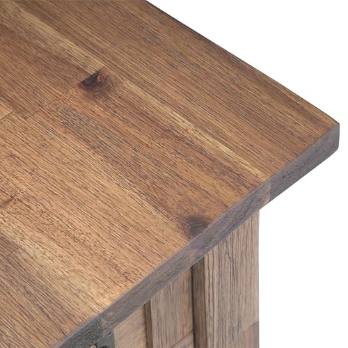 Monroe 14" Wide Solid Wood Rectangular End Table in Brown