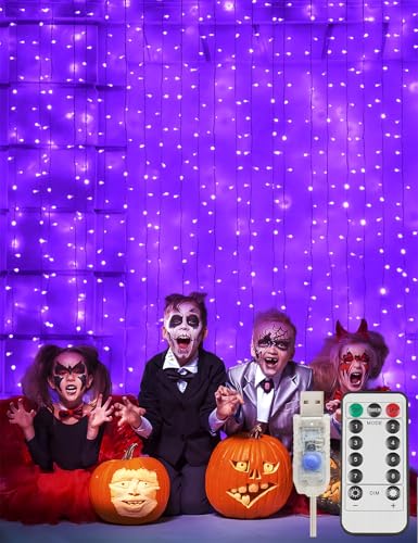 Purple Curtain Lights for Halloween