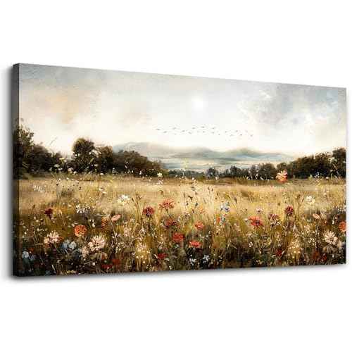 Large Wall Canvas Picture Aesthetics Vintage Lawn Painting With Printed Wall Art For Restaurant Classical Landscape Wall Decor For Office Living Room Bedroom Home Decoration 30 X 60 Inches