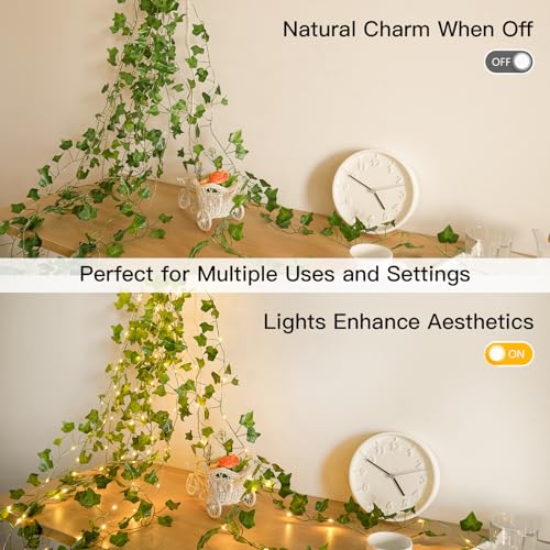 33FT 100LED Ivy Vine Fairy Lights Battery Operated Copper Wire
