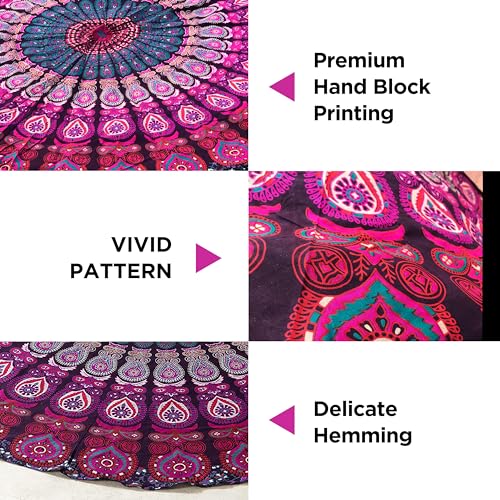 Indian Cotton Purple Tapestry Mandala Wall Hangings