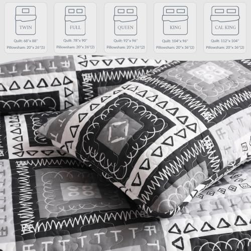Reversible Boho Quilts Twin Size Black