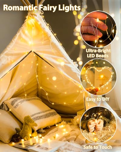 2 Pack 200 LED Fairy Lights Battery Operated with Remote