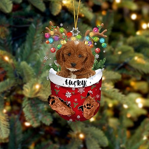 Red Cockapoo Christmas Tree Ornament