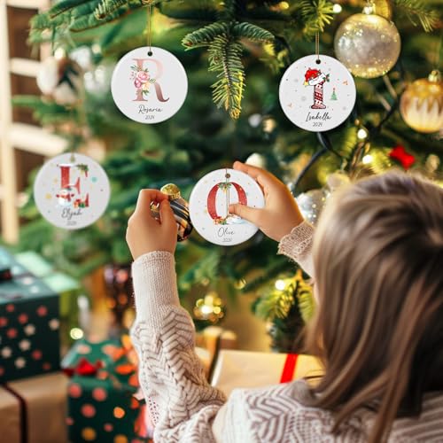 Personalized Christmas Ornaments with Initial Name