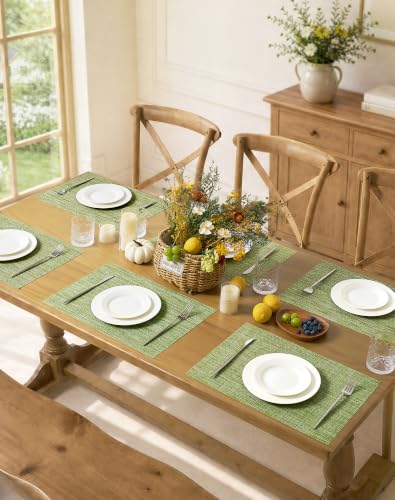 Bean Green Woven Placemats Set of 4 (4 Count)