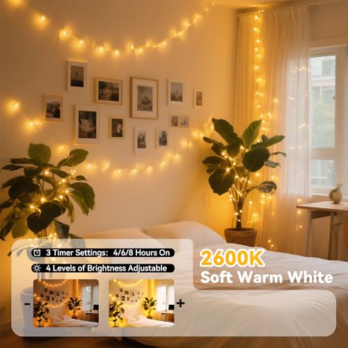 130FT Color Changing Led Fairy Lights Plug in with Remote