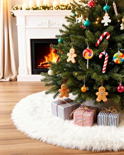 60 Inches Faux Fur Christmas Tree Skirt