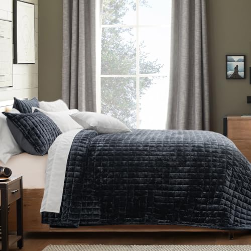 Channel Box Stitch Velvet Quilt Set