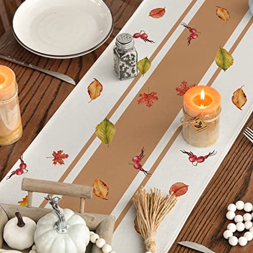 Thankful Fall Pumpkin Leaves Floral Vases Table Runner