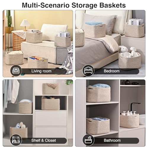 Small Storage Baskets for Shelves Organizing (4 Count)
