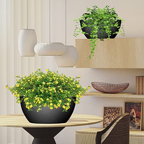 13 inch 2Pack Large Hanging Planters for Outdoor Indoor Plants with Drainage Holes and Chain (2 Count)