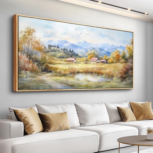 Large Canvas Wall Art For Living Room Wall Decor For Bedroom Office Dining Room Rural Landscape Wall Painting Printing Artwork Pictures Farmhouse Home Decoration Mural 30 x60 Wood Frame
