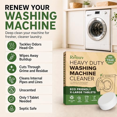 Heavy Duty Washing Machine Cleaner & Descaler (12 Count)